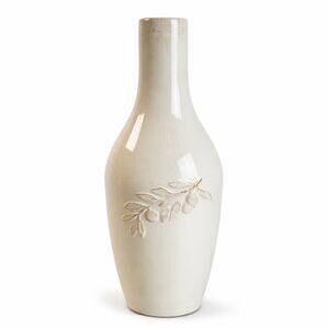 Campagna Signature Stoneware Olive Branch Vase, Microwave and Dishwasher Safe